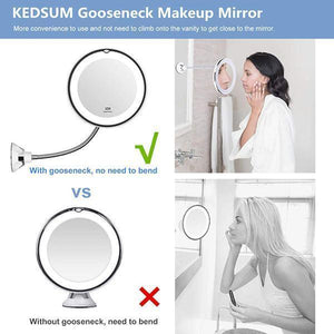 BEAUTURAL™: Miroir de Maquillage Éclairé par LED & Grossissant à 10x Beauté ideeSympa.fr 