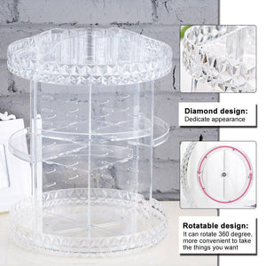 Boîte de rangement cosmétique en cristal rotative de haute qualité à 360° Astuces Pratique ideeSympa.fr 