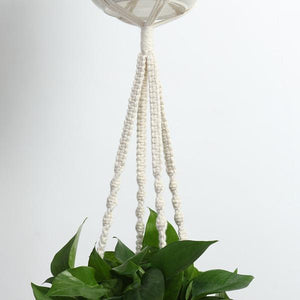 Décoration fait main: Lot de 4 suspensions pour pots de fleurs en macramé Outil de bricolage Idée Sympa 