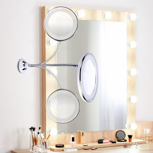 BEAUTURAL™: Miroir de Maquillage Éclairé par LED & Grossissant à 10x Beauté ideeSympa.fr 