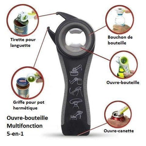 Ouvre-bouteille Multifonction 5-en-1 Outils de cuisine ideeSympa.fr 