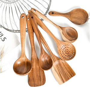 L'ensemble d'outils de cuisine rustique et écologique : 8 pièces Ideesympa.fr 