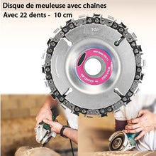 Charger l&#39;image dans la galerie, Disque meuleuse avec chaîne de 22 dents Outil de bricolage IdéeSympa.fr 