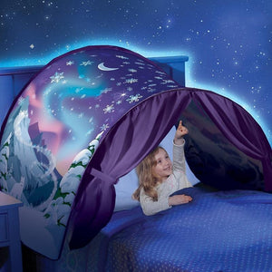Tente de rêve : Tente de lit pour enfant Astuces Pratique Idée Sympa Tente neige + Lampe 